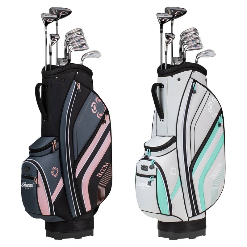Cleveland Bloom Full Set – 23 Women Right 9 Clubs + 1 Cart Bag Black/Pink