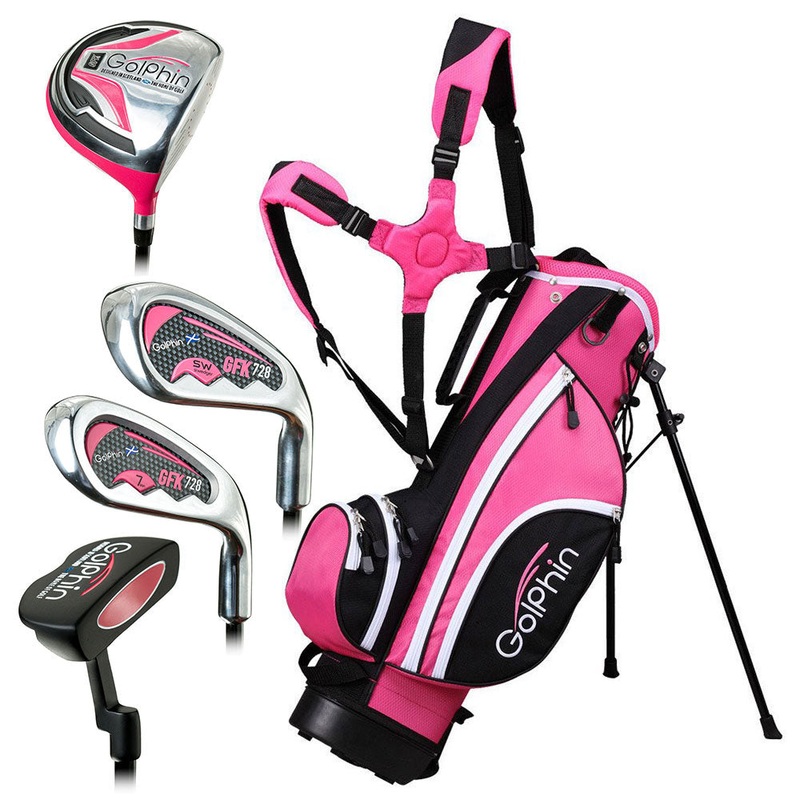 Golphin GFK 728 48″ Pink Junior Full Set (Ages 7-8) – 21 Girls Right – 4 Clubs + 1 Stand Bag Graphite – Junior