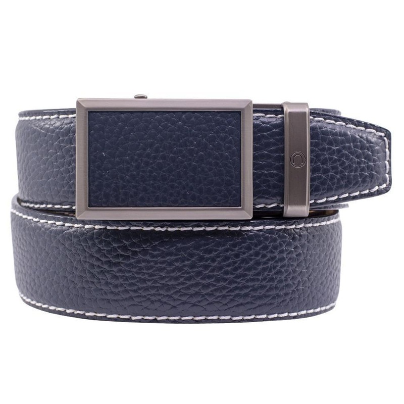 Nexbelt Golf Belts 2019 Go In Colour Pebble Grain Deep Sea Navy Cut to Fit up to 45