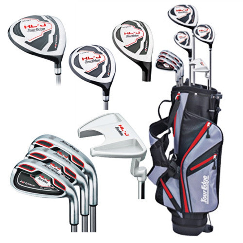 Tour Edge HL-Junior 7-Piece Full Set (Ages 9-12) – 24 Boys Right 7 Clubs + 1 Stand Bag Red