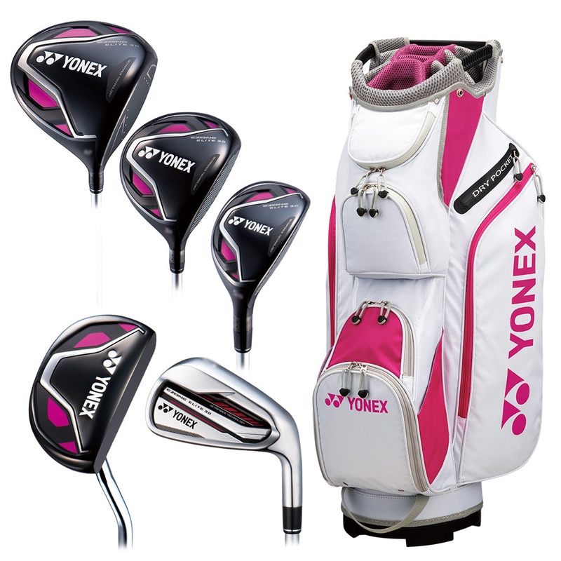 YONEX EZONE Elite 3.0 Full Set – 21 Women Right – 12 Clubs + 1 Cart Bag YONEX EX-E03 Graphite Ladies – Ladies
