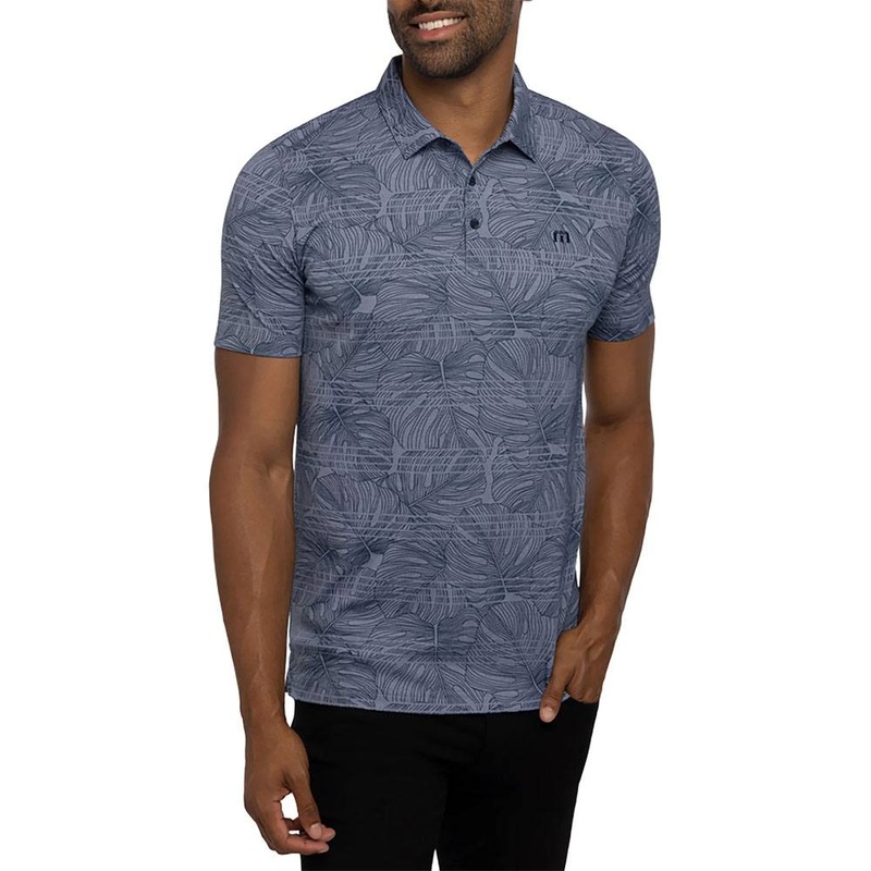 TravisMathew Dolphin Dive Golf Polo 2023 Heather Peacoat Small