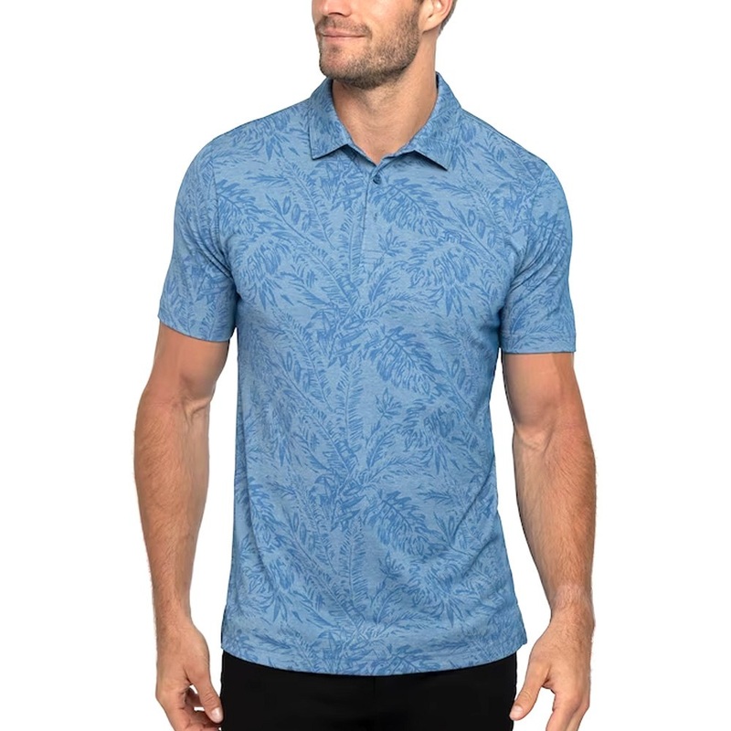 TravisMathew Forever Young Golf Polo Heather Mid Blue – 23 Men Small