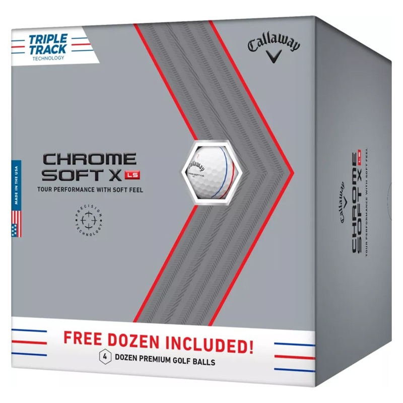 Callaway Chrome Soft X LS Triple Track 4 Dozen Golf Balls 2023 4 Dozen White