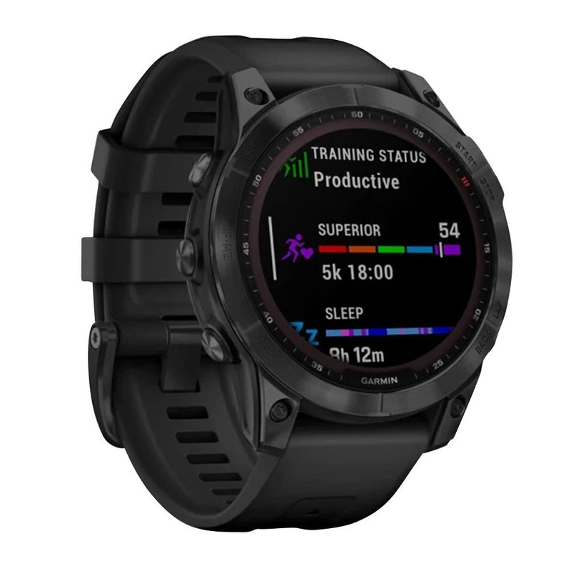 Garmin Fenix 7 Sapphire Solar Edition GPS Watch Black DLC Titanium W/Black Band