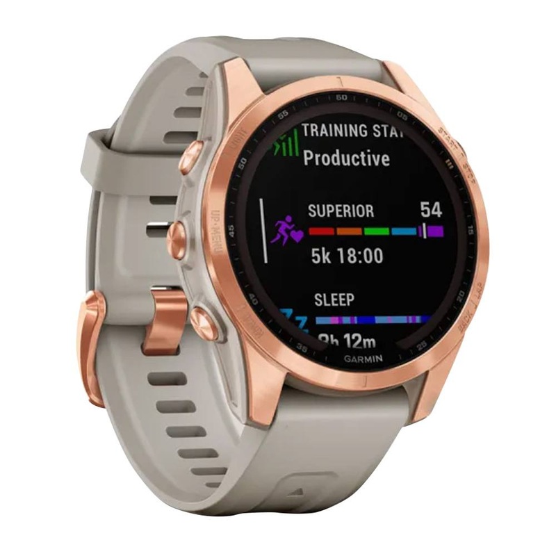 Garmin Fenix 7S Solar Edition GPS Watch Rose Gold W/Light Sand Band