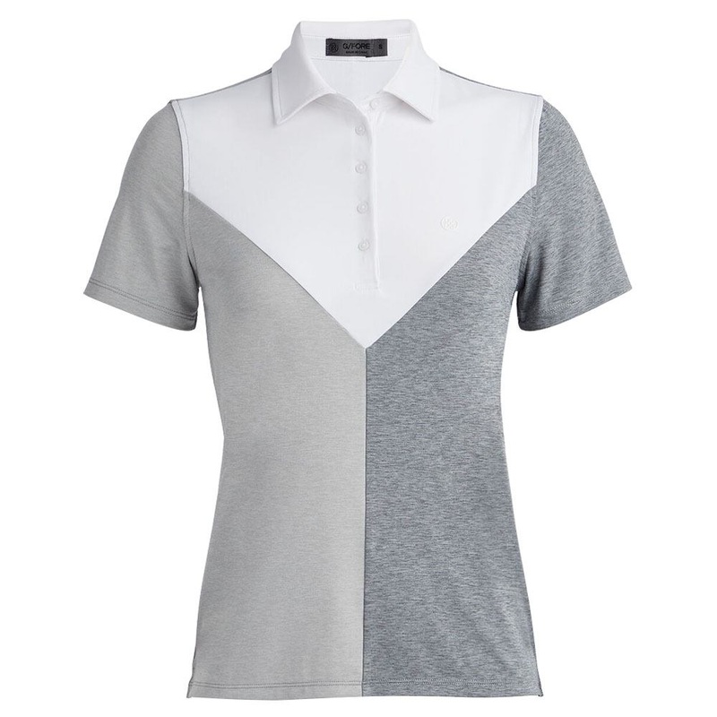 Gfore Colour Block V Melange Tech Jersey Golf Polo 2023 Women Snow X-Small
