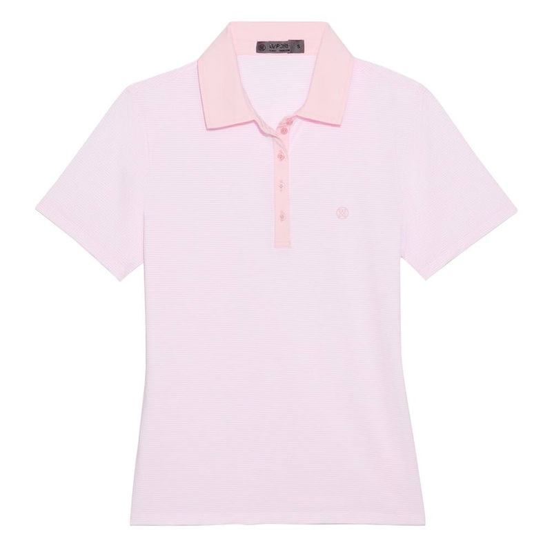 Gfore Feeder Stripe Tech Jersey Golf Polo Blush – 23 Women X-Small