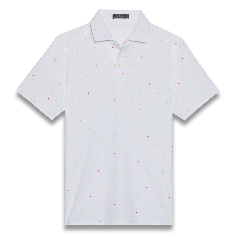 Gfore Mini Stars Tech Pique Slim Fit Golf Polo Snow – 23 Men Small