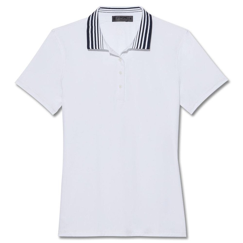 Gfore Pleated Collar Silky Tech Nylon Golf Polo Snow – 23 Women X-Small