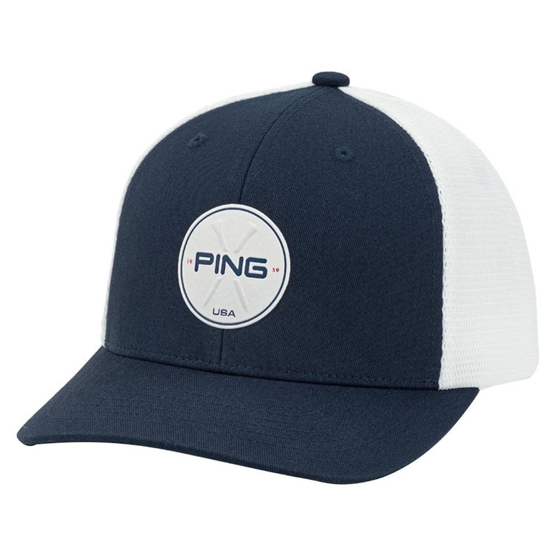 PING Stars & Stripes Trucker Golf Cap 2023 Navy