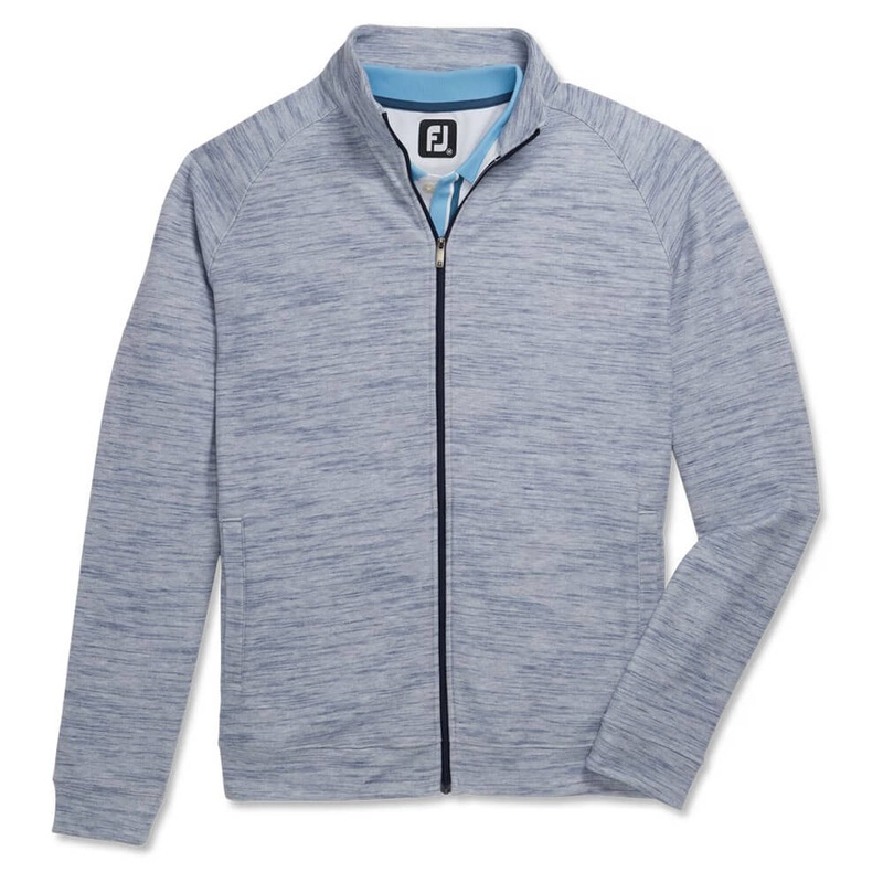 FootJoy Heather Jersey Fleece Full Zip Golf Jacket 2023 Navy Small