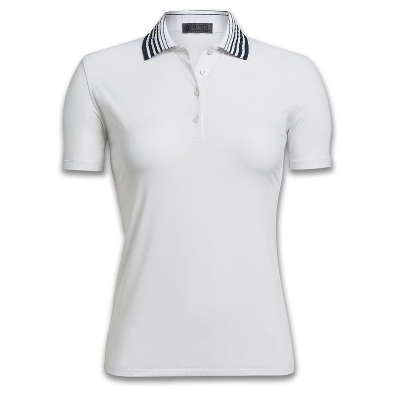 Gfore Pleated Collar Golf Polo 2022 Women Snow X-Small