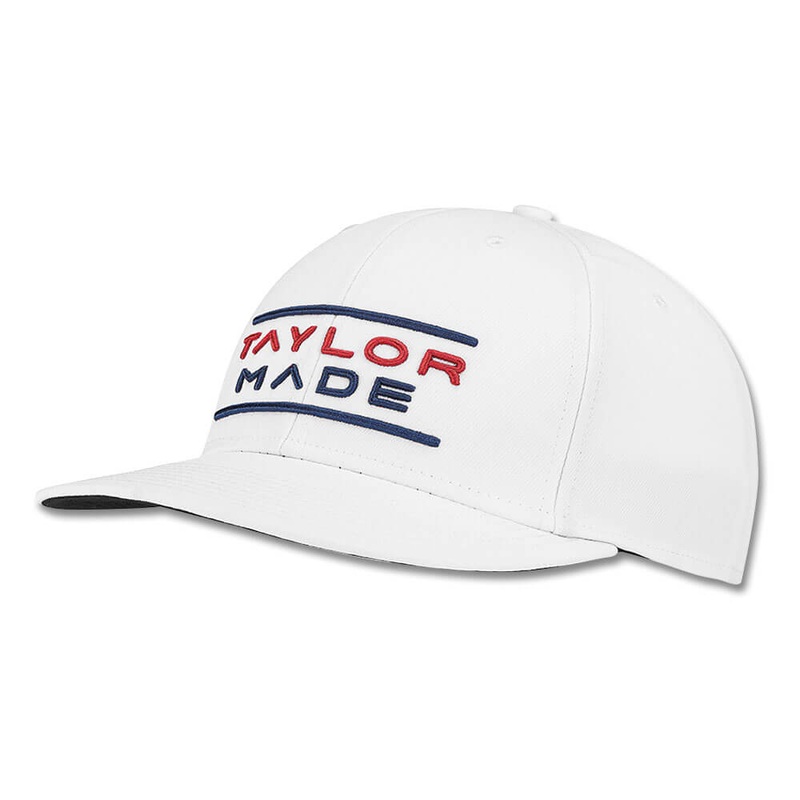 TaylorMade Stretchfit Flatbill Hat Golf Cap 2023 White