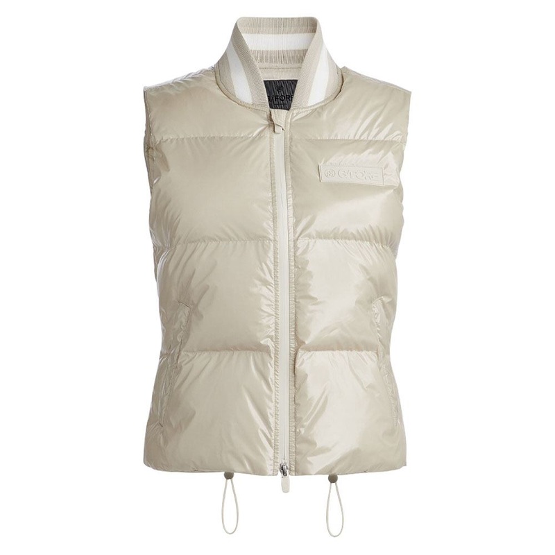 Gfore Circle G’s Coated Nylon Quilted Puffer Golf Vest 2023 Women Stone X-Small