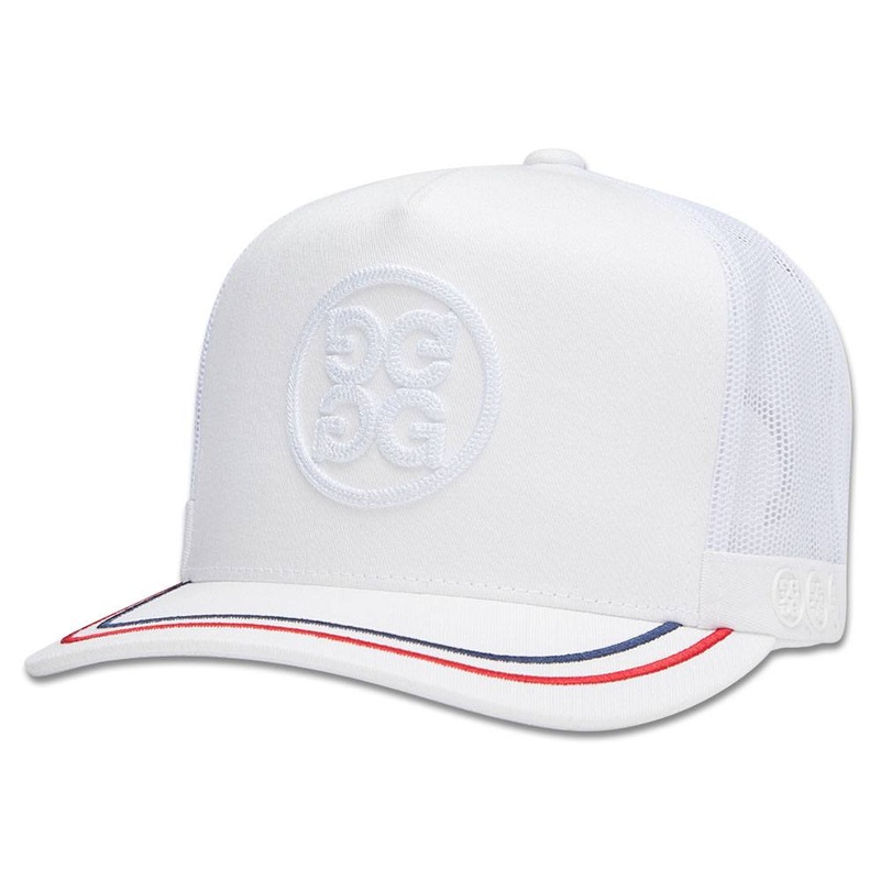 Gfore Circle G’s Soutache Cotton Twill Trucker Golf Cap Snow – 24 Men One Size Fits All