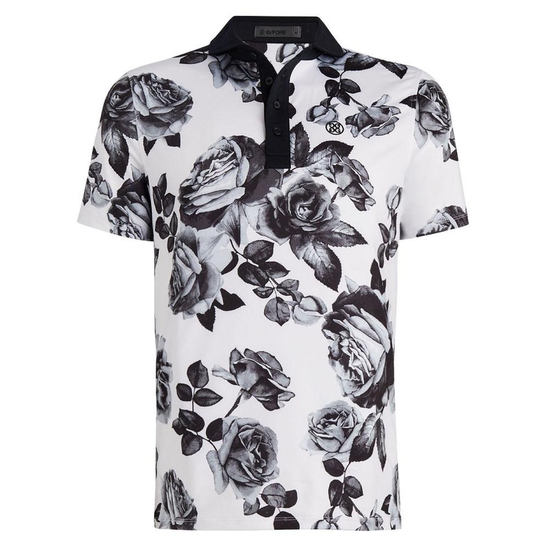 Gfore Photo Floral Tech Jersey Golf Polo Snow – 24 Men Small