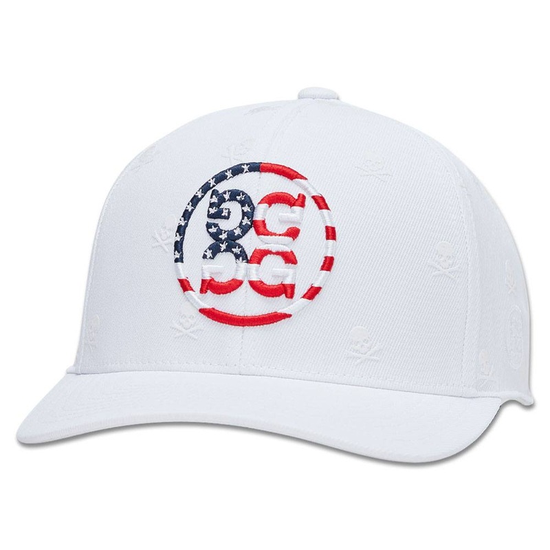 Gfore Skulls & Stripes Stretch Twill Snapback Golf Cap Snow – 24 Men One Size Fits All