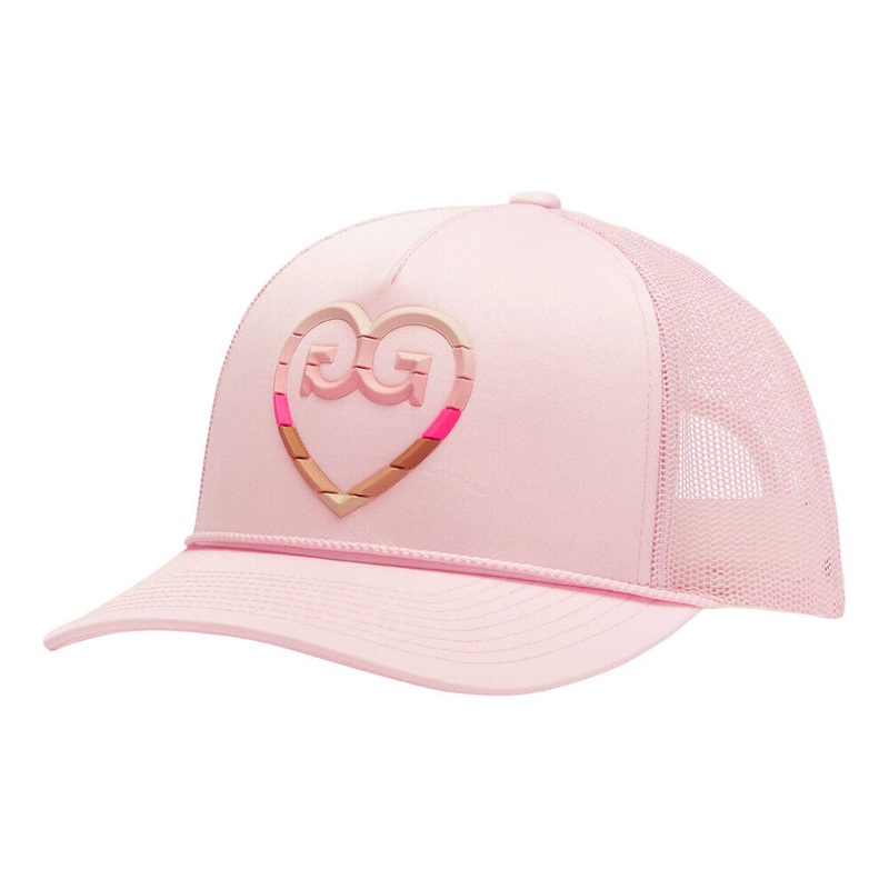Gfore Striped Heart G’s Interlock Knit Trucker Golf Cap 2023 Women Blush One Size Fits All