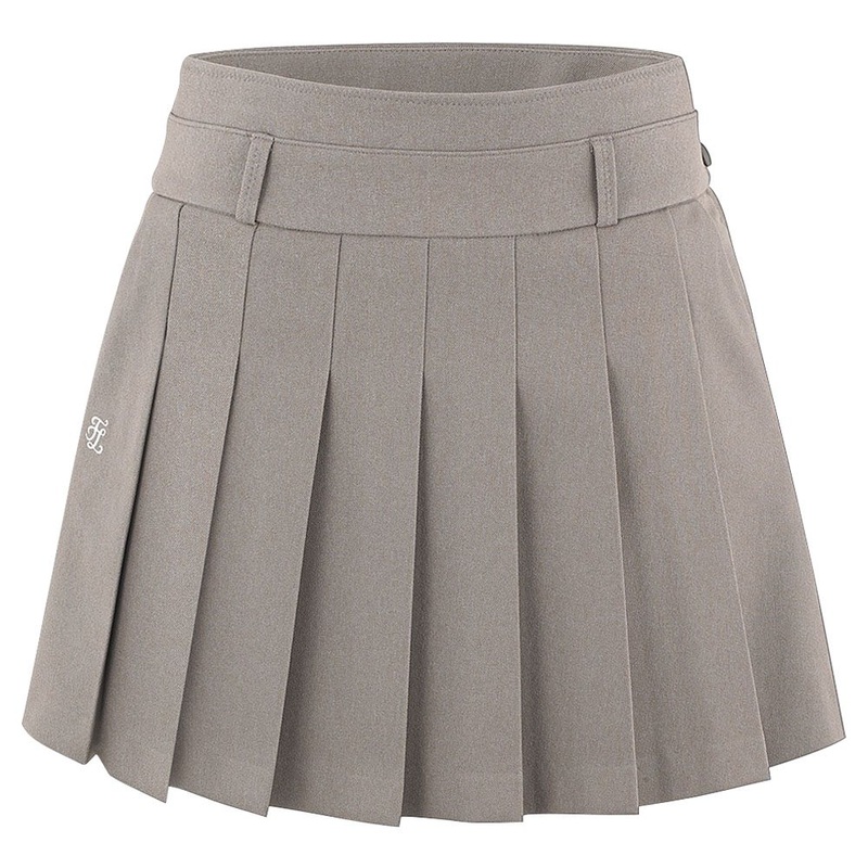 Fairliar A-line Pleated Golf Skirt Beige – 24 Women Small