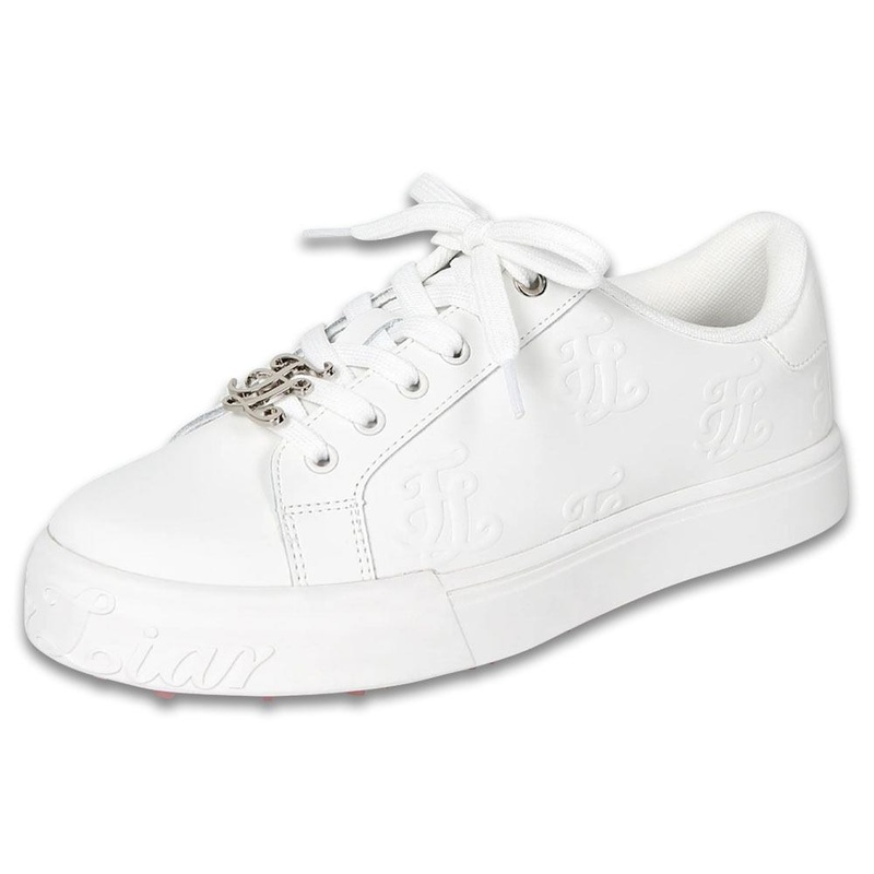 Fairliar Embroidered Logo Spikeless Golf Shoes White – 24 Women Medium 6.5