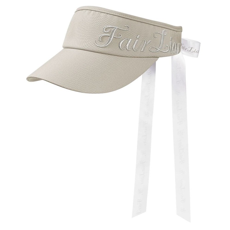 Fairliar F/W Side Logo Ribbon Golf Visor 2023 Women Beige
