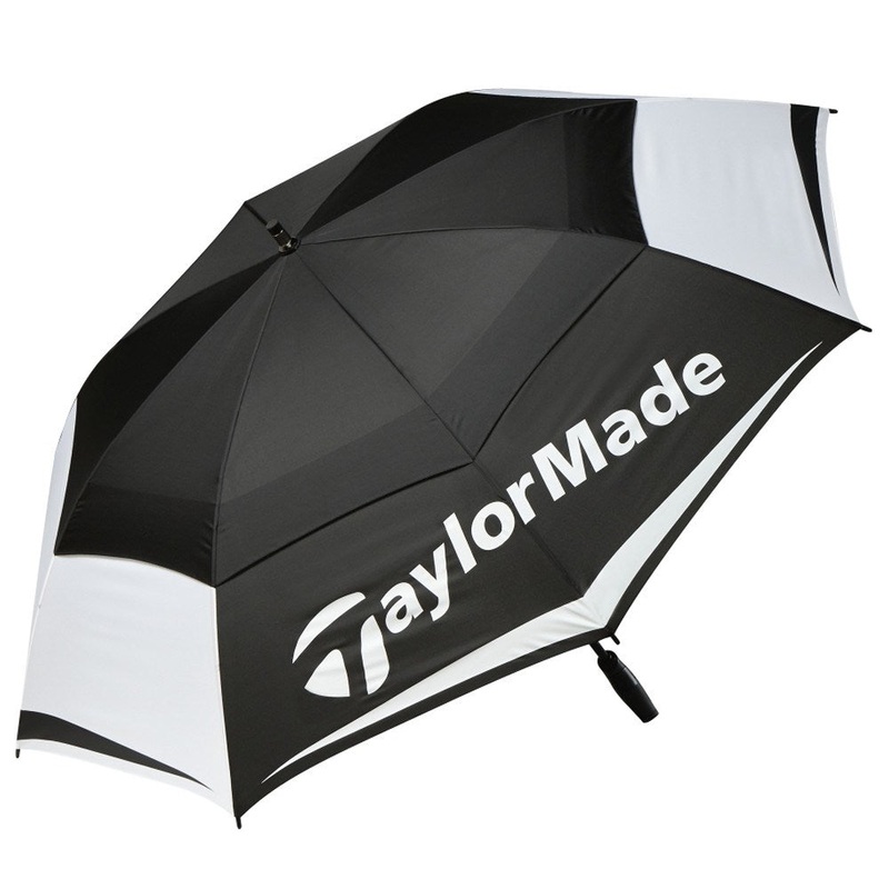 TaylorMade 64″ Double Canopy Umbrella 2021 Black/White/Charcoal
