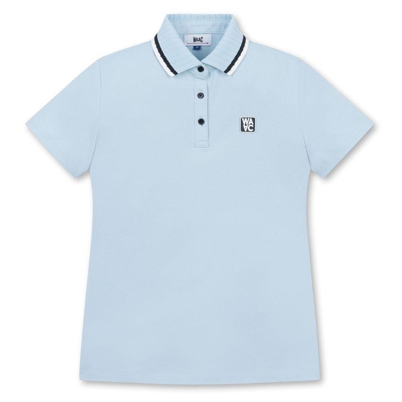 WAAC Rib Collar Shortsleeve Golf Polo 2023 Women Light Blue X-Small