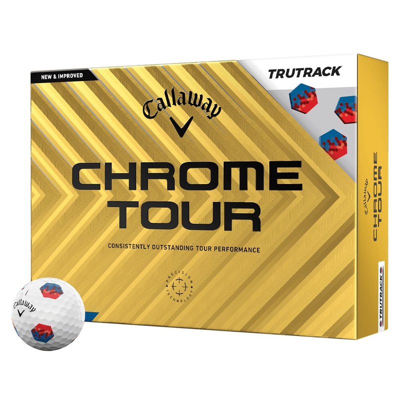 Callaway Chrome Tour TruTrack Golf Balls 1 Dozen Blue/Red