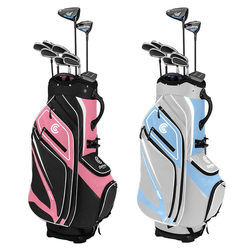 Cleveland Launcher XL Halo Full Set – 24 Women Right 10 Clubs + 1 Cart Bag Black/Pink