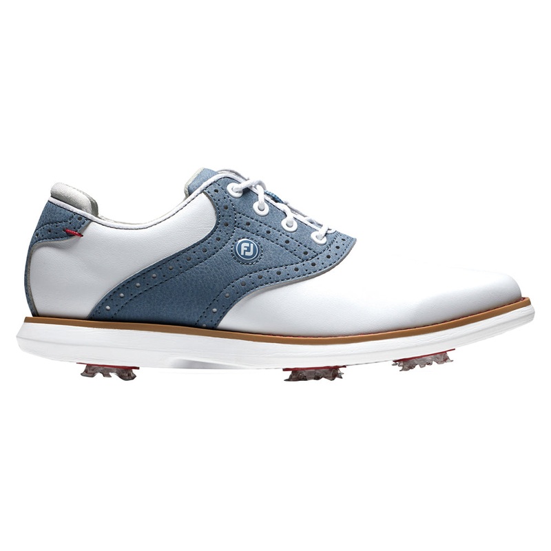 FootJoy FJ Traditions Golf Shoes Previous Season Style White/Blue/White – 21 Women Medium 5