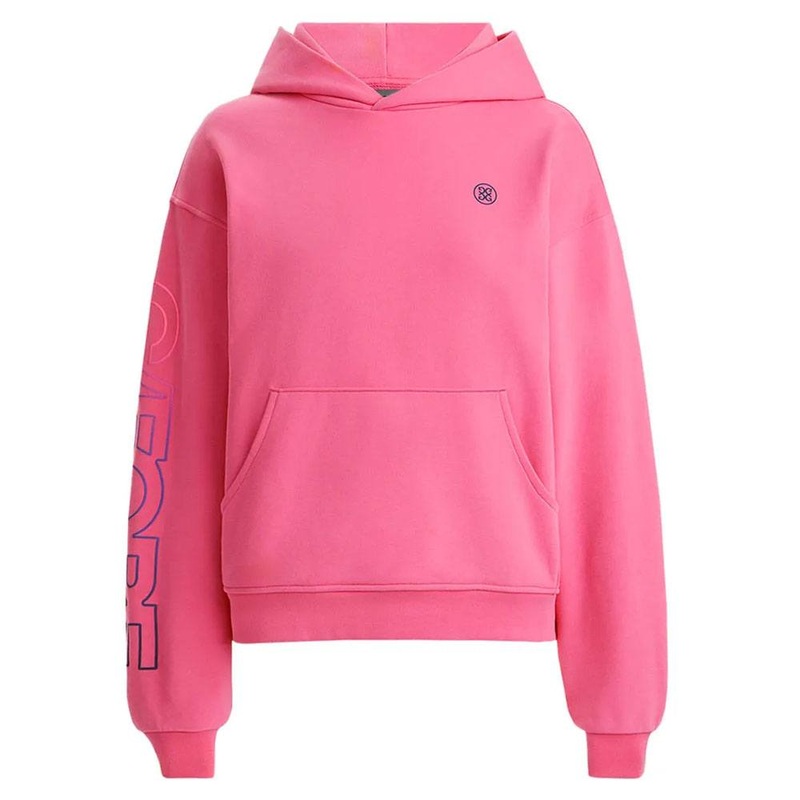 Gfore No 1 Cares Oversized French Terry Hoodie Golf Jacket Day Glow Pink – 24 Women X-Small