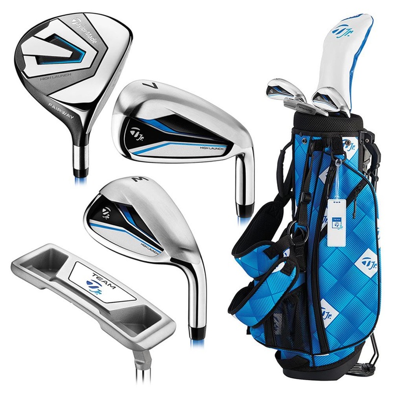 TaylorMade Team Junior Full Set (Ages 4-6) – 24 Boys Right 4 Clubs + 1 Cart Bag Blue