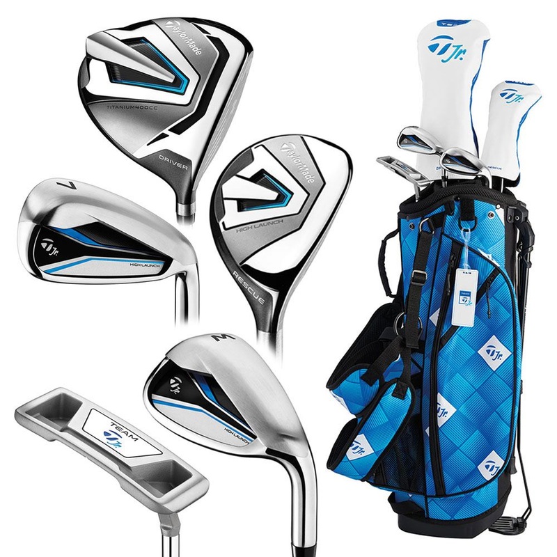 TaylorMade Team Junior Full Set (Ages 7-9) – 24 Boys Right 5 Clubs + 1 Cart Bag Blue