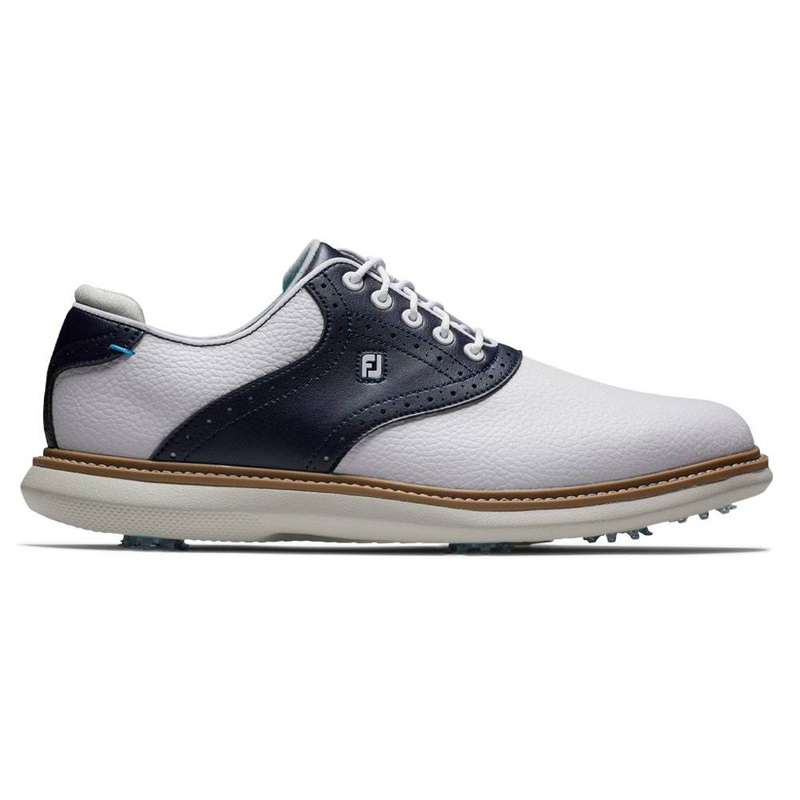 FootJoy FJ Traditions Golf Shoes White/Navy – 24 Men White/Navy Medium 7