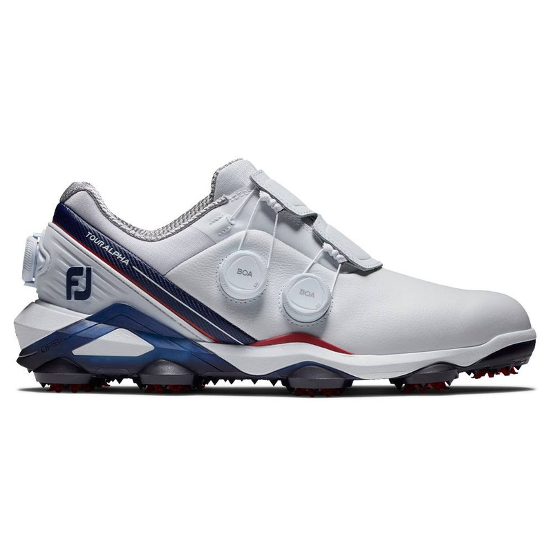 FootJoy Tour Alpha Triple BOA Golf Shoes Previous Season Style White/Red – 24 Men Medium 7