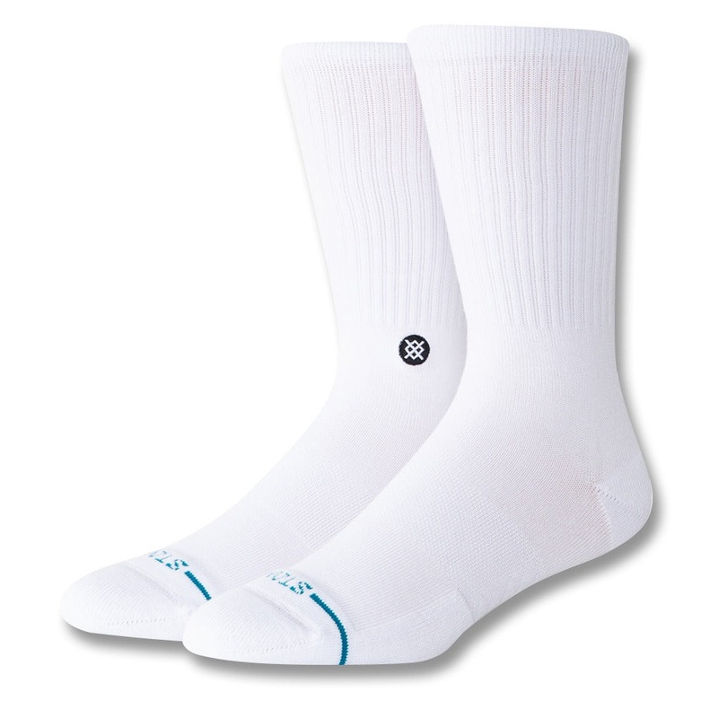 Stance Icon Crew Golf Socks – 24 Men White/Black Small