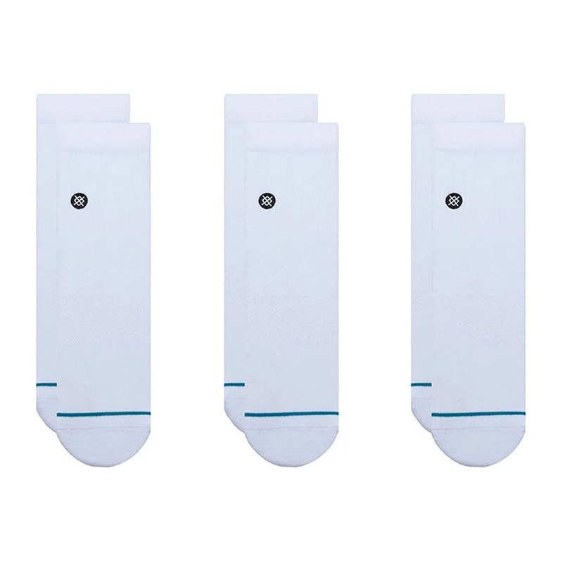 Stance Icon Quarter 3 Pack Golf Socks – 24 Men White Small
