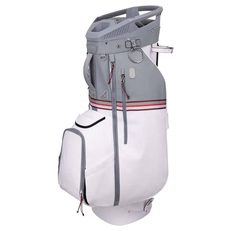 Sun Mountain Mid Stripe 14-Way Cart Bag – 25 White/Cadet/Brick