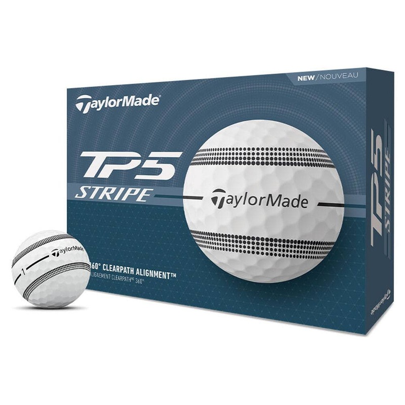 TaylorMade TP5 Stripe Golf Balls 1 Dozen White