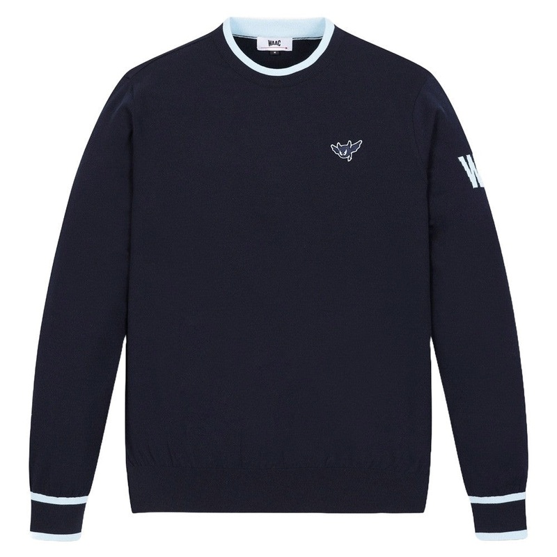 WAAC Solid Crewneck Golf Sweater Navy – 24 Men Small