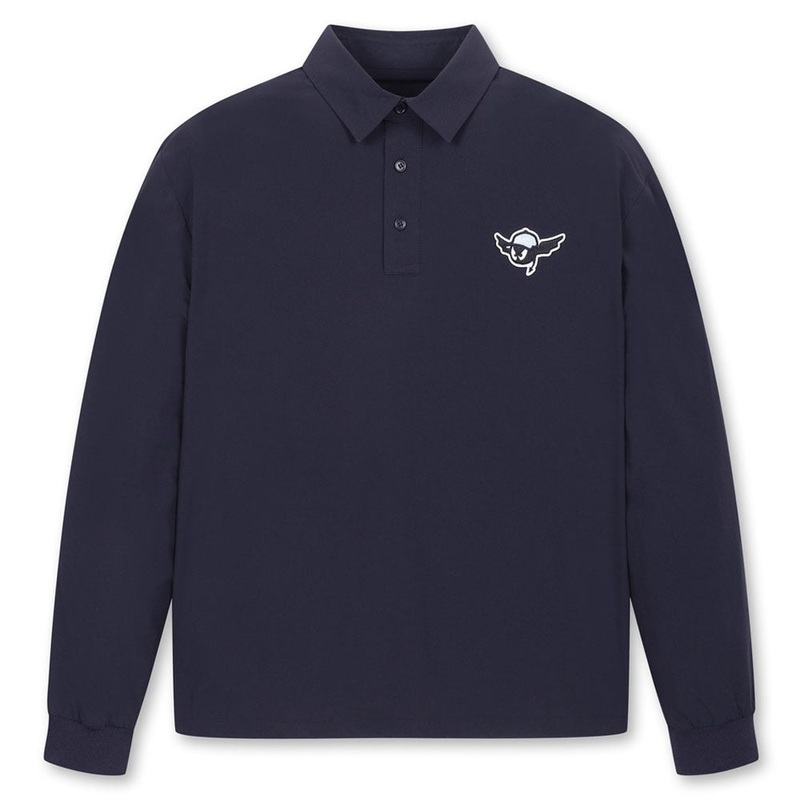 WAAC Woven Longsleeve Golf Polo Dark Navy – 24 Men Small