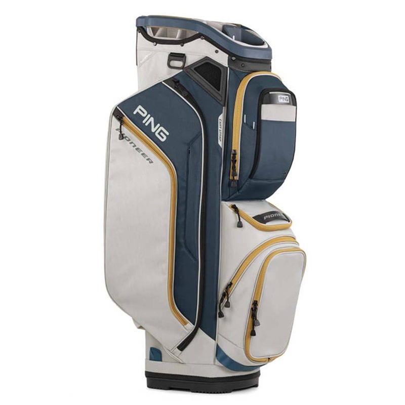 PING Pioneer Cart Bag – 25 Navy/Platinum/Gold