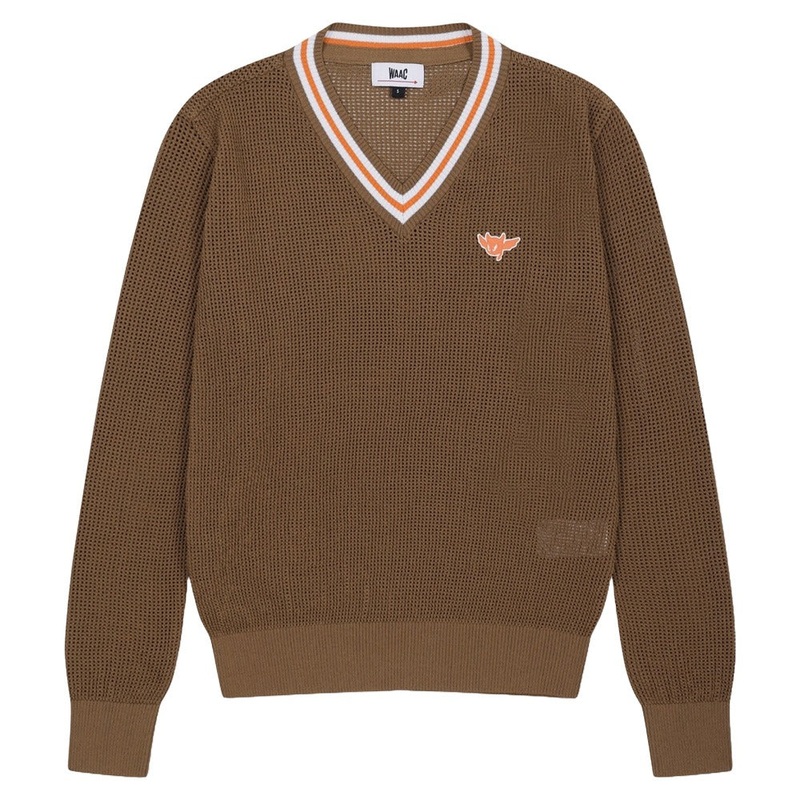 WAAC Mesh V-Neck Golf Sweater Light Brown – FW24 Women X-Small