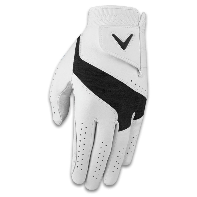 Callaway Fusion Golf Glove White/Charcoal – 24 Men Fit to Left Hand Regular Small