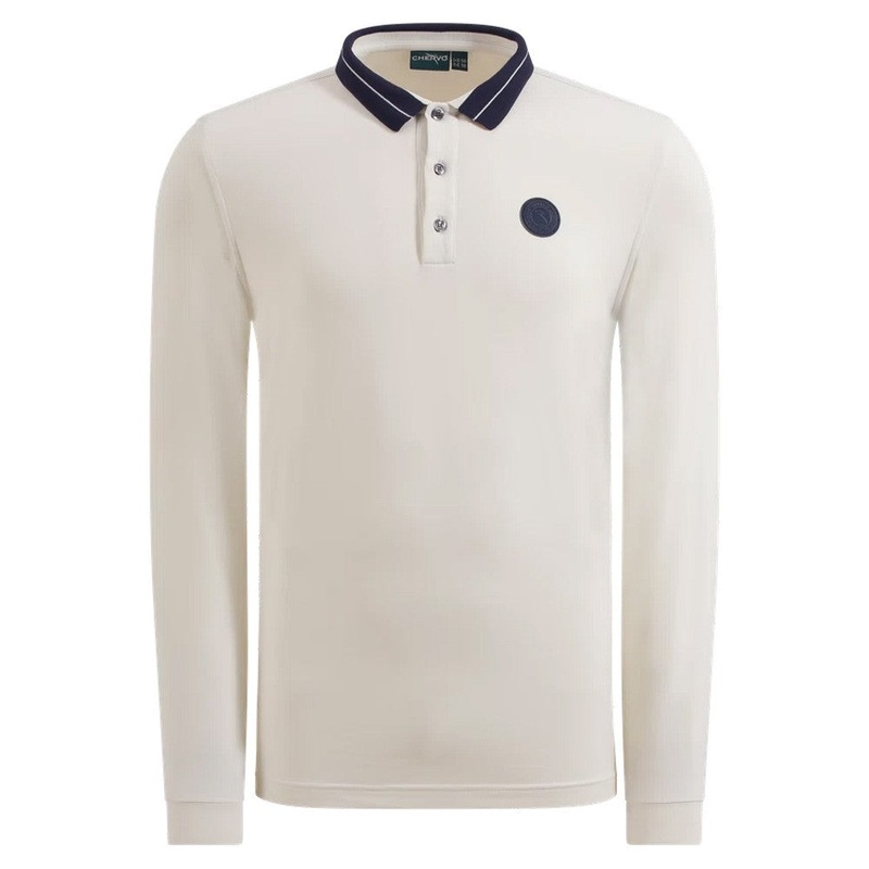 Chervo Affranto Longsleeve Golf Polo Beige – FW24 Men Medium
