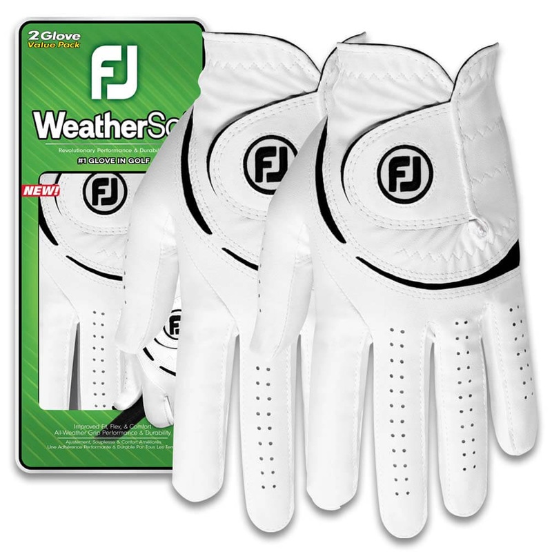 FootJoy WeatherSof 2-Pack Golf Glove White/Black – 24 Women Fit to Left Hand Regular Small