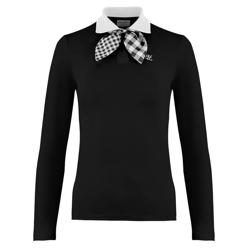 Fairliar Gingham Detachable Ribbon Golf Polo Black – FW24 Women Small