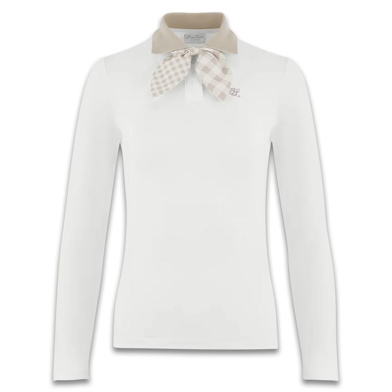 Fairliar Gingham Detachable Ribbon Golf Polo White – FW24 Women X-Small