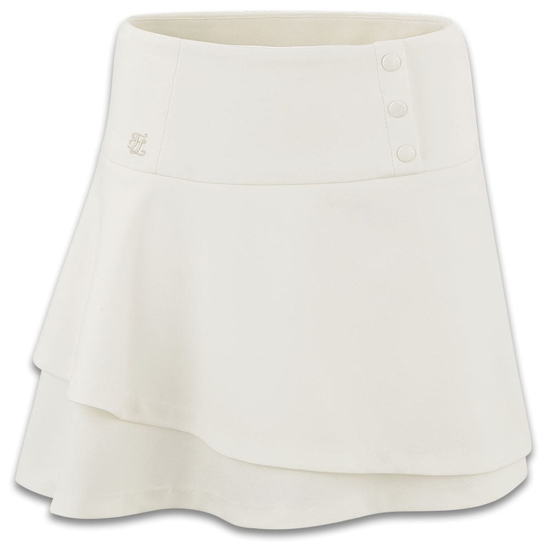 Fairliar High Waisted Double Flare Golf Skirt Ivory – FW23 Women Medium